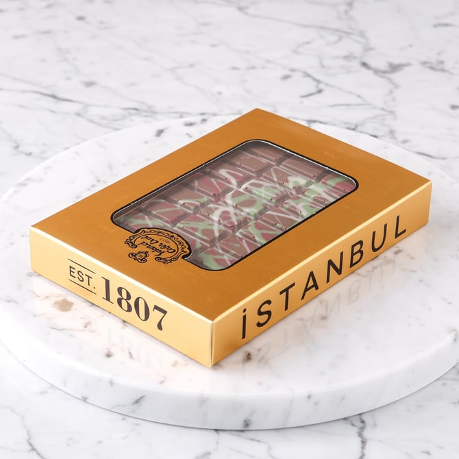 Sekerci Cafer Erol Dubai Chocolate Gold Windowed Box 95g - صورة 3