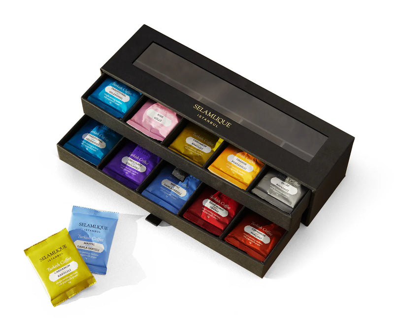 Selamlique Assorted Turkish Coffee Sachets 60 Pieces Box
