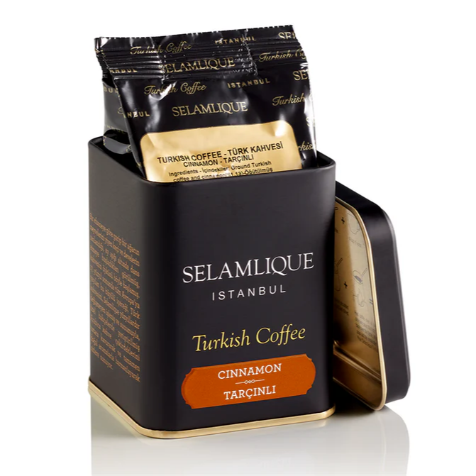 Selamlique Cinnamon Turkish Coffee 125g Metal Tin - Selamlique - Image 2