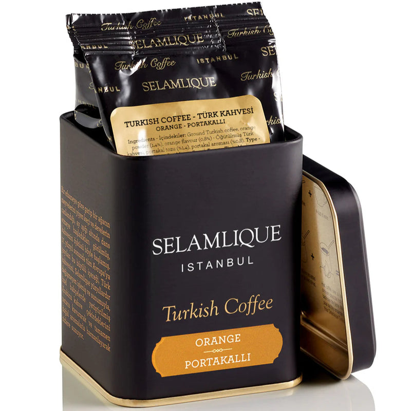 Selamlique Orange Turkish Coffee 125g Metal Tin - Selamlique - Image 2