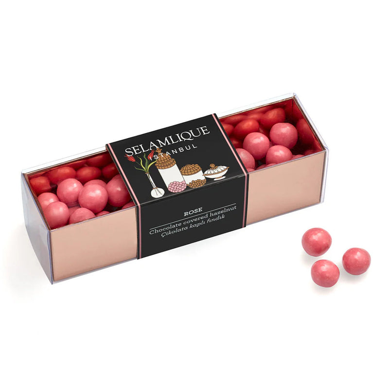 Selamlique Rose Chocolate Covered Hazelnut Dragees 200g - Selamlique
