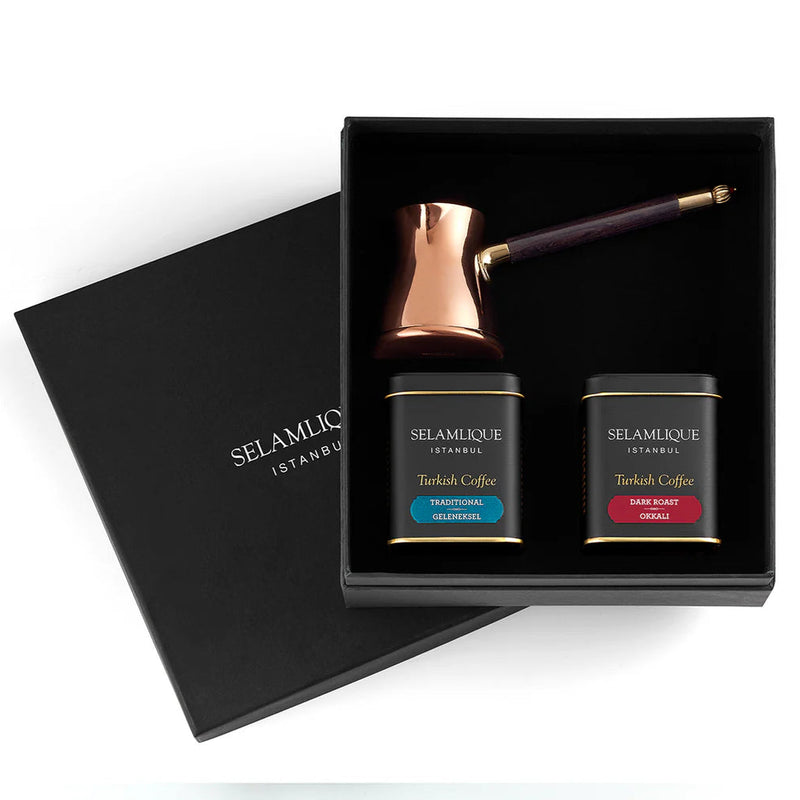 Selamlique Turkish Coffee and Copper Cezve Gift Set - Selamlique