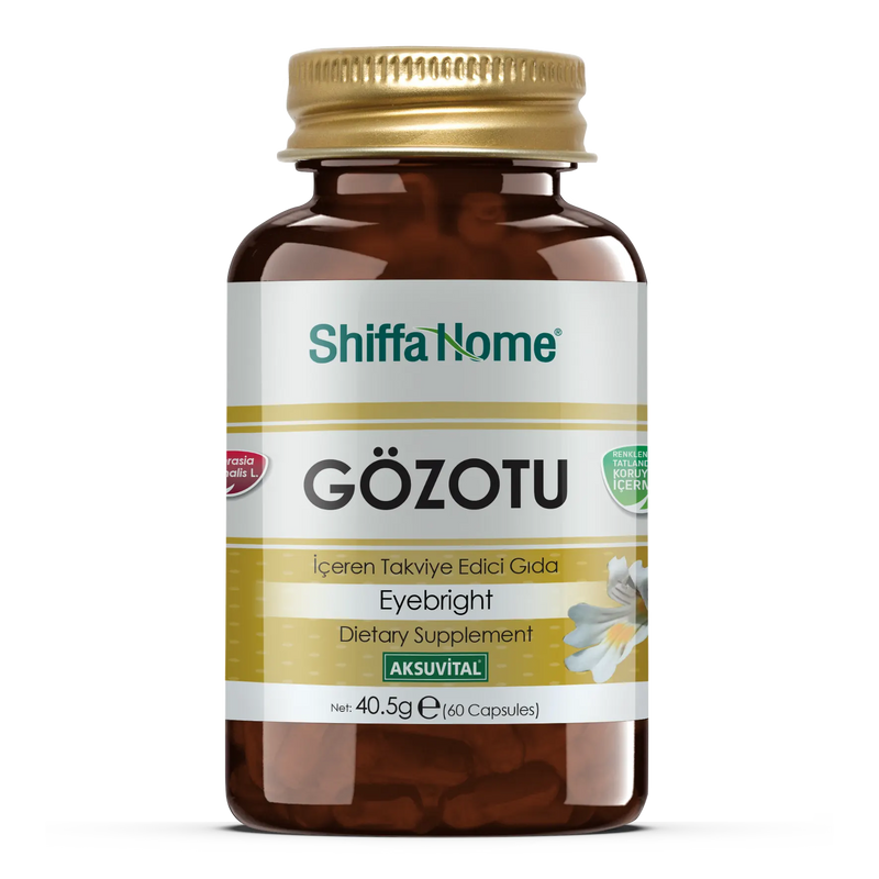 Shiffa Home Eyebright 60 Capsules Natural Halalشيفا هوم كبسولات غوزوتو (عشبة العيون) - 60 كبسولة من Shiffa Home | العافية