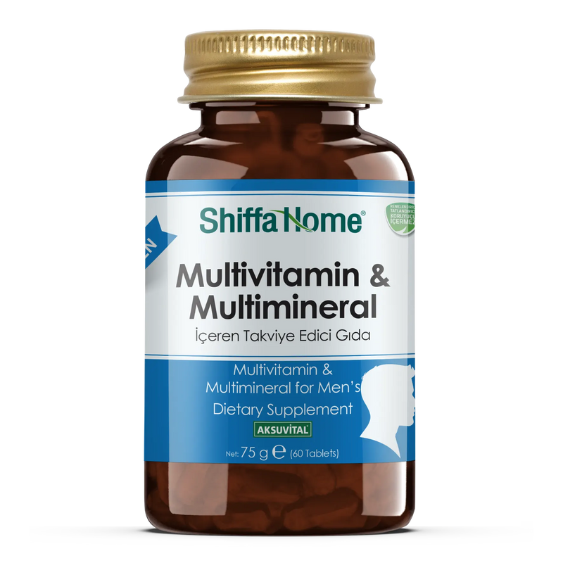 Shiffa Home Multivitamin Multimineral Men 60 Tablets Natural Halalشيفا هوم مكمل الفيتامينات والمعادن المتعددة - للرجال - 60 قرص من Shiffa Home | العافية