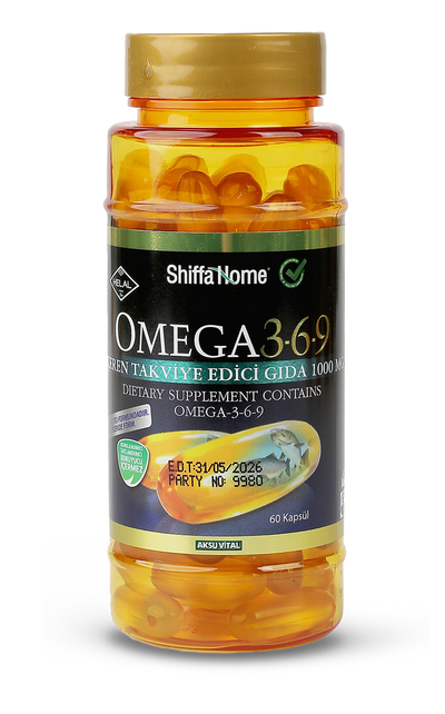 Shiffa Home Omega 3-6-9 1000mg 60 Softgels Natural Halal - Shiffa Home