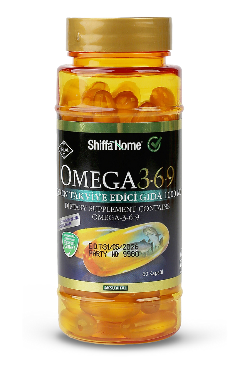Shiffa Home Omega 3-6-9 1000mg 60 Softgels Natural Halal - Shiffa Home