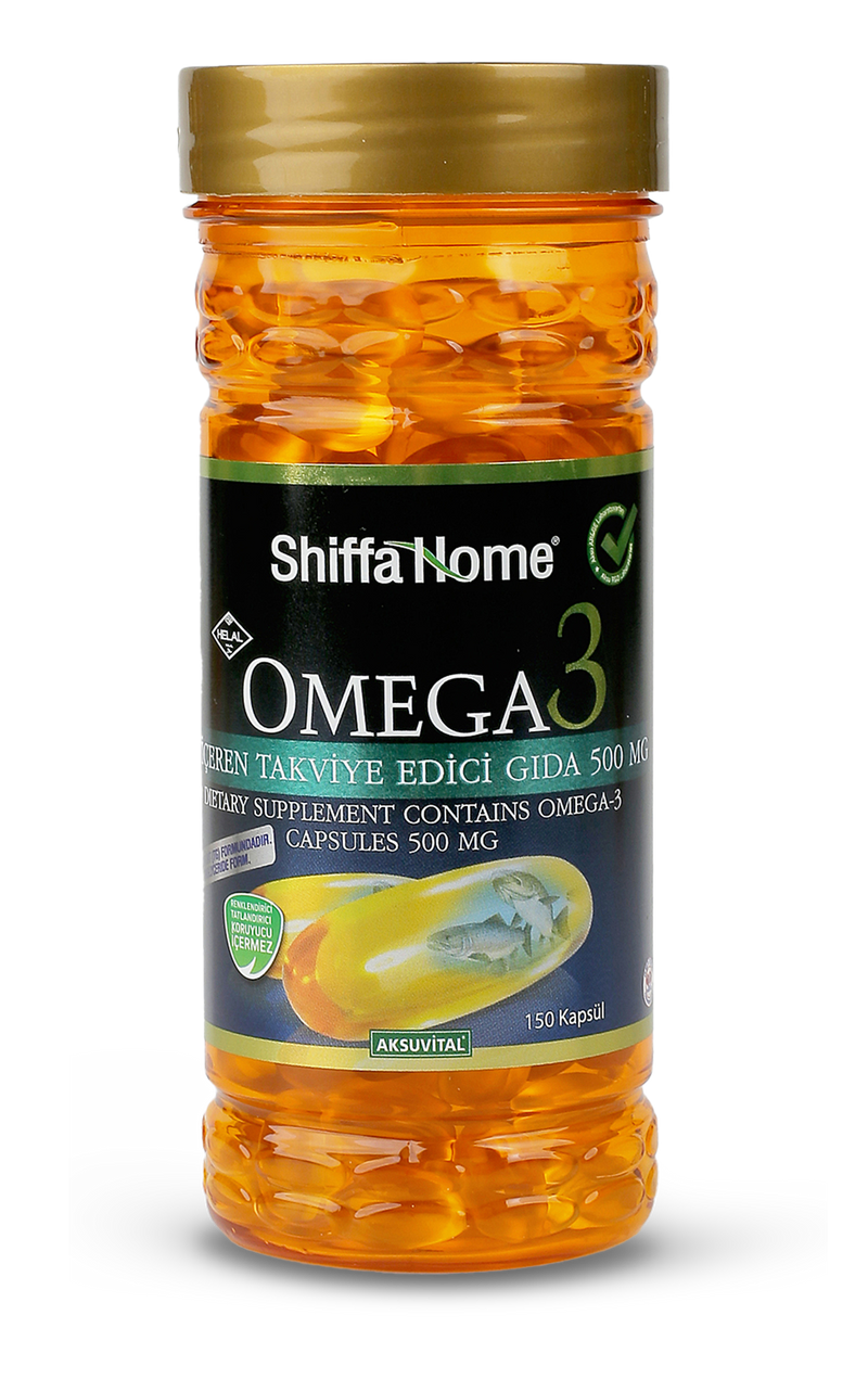 Shiffa Home Omega 3 500mg 150 Softgels Natural Halal - Shiffa Home