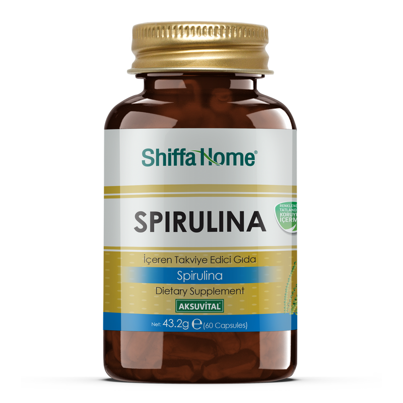 Shiffa Home Spirulina 60 Capsules Natural Halalشيفا هوم كبسولات سبيرولينا - 60 كبسولة من Shiffa Home | العافية