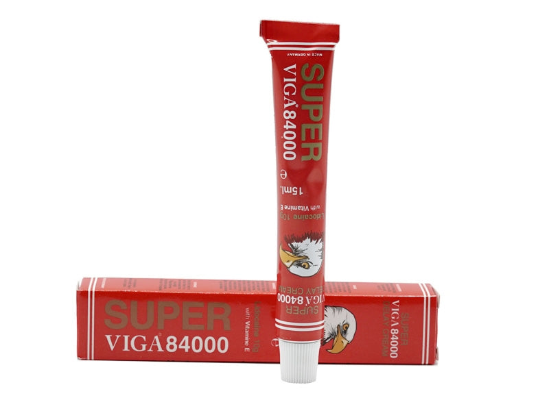 Translation missing: ar.Super Viga 50000 Cream – product tube and box shown together for detailed packaging view - Super Viga - accessibility.image_number 2