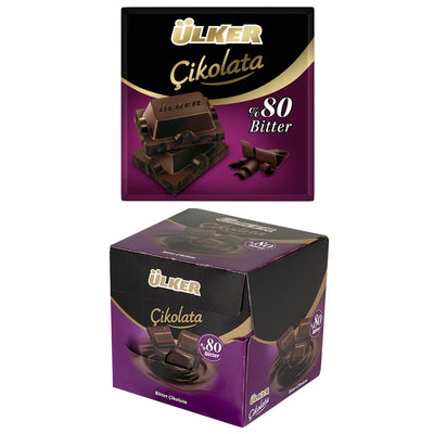 Ulker 80 percent cocoa dark chocolate bars 70g pack of 6 - Ulker