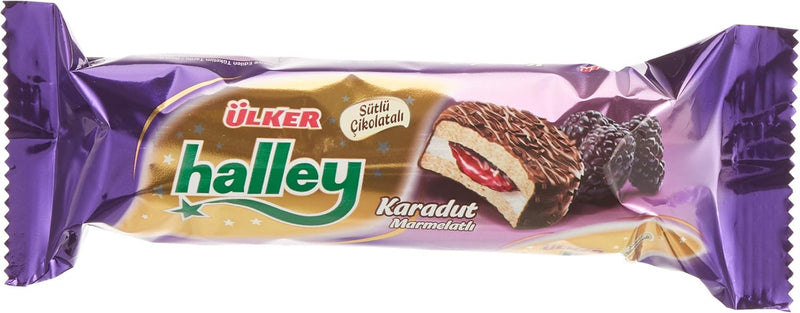 Ulker Halley mini blackberry biscuits 74g single and 24 pack - Image 1