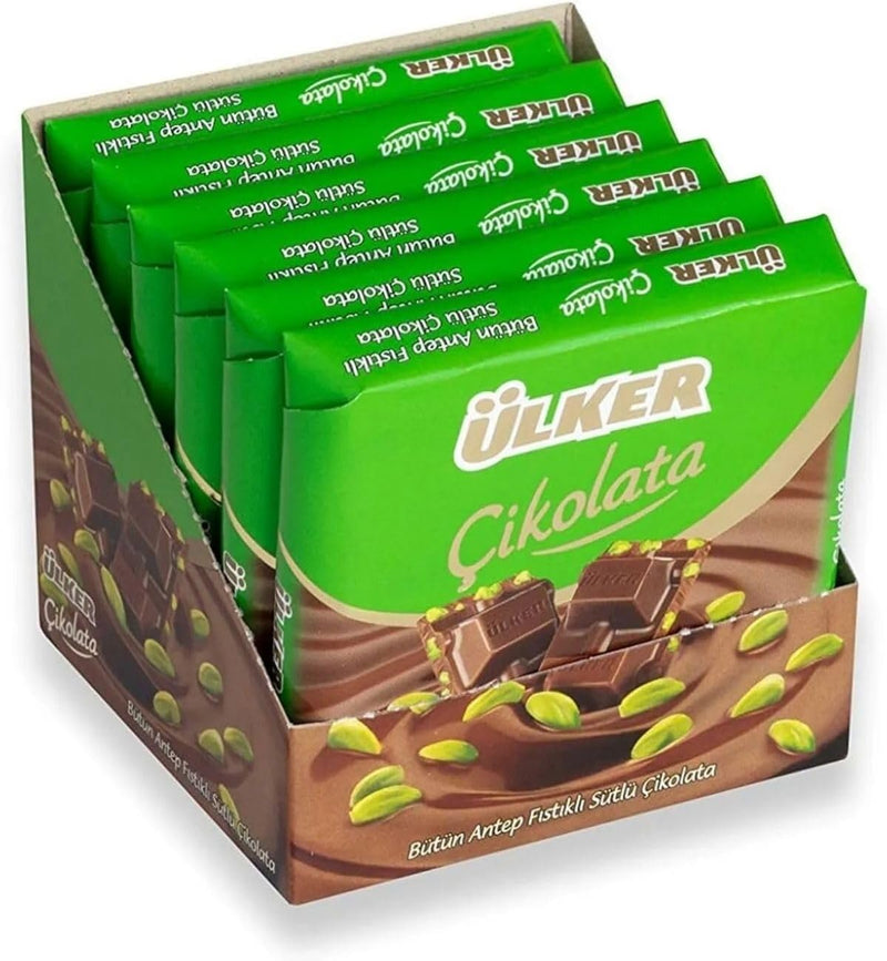 Ulker whole pistachio milk chocolate bar 65g - Image 1